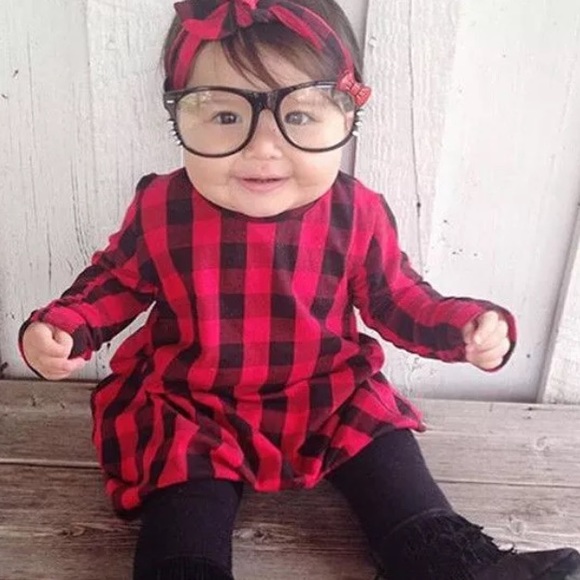 Buffalo Plaid Red Black High Lo Dress - Picture 5 of 8